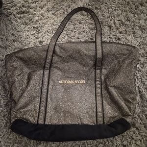 Victoria’s Secret Gold Metallic Weekender Tote Travel Gym Overnight Bag